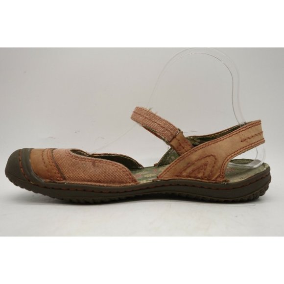 Keen Logo Red Brown Canvas Adjustable Bumper Toe Loafers Shoes Women's 8 - Picture 2 of 11